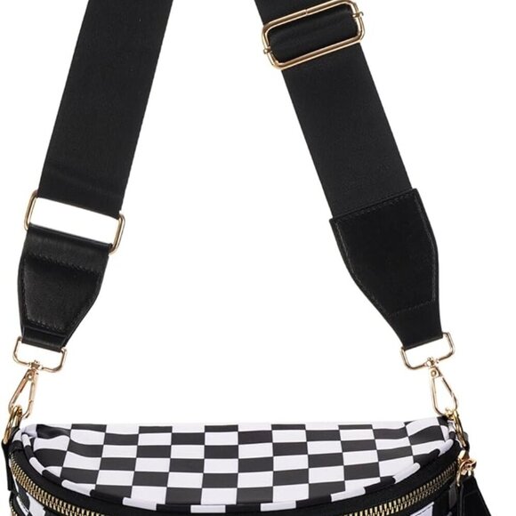 Adjustable Checkered Sling Handbag - Perfect Waterproof Bag for Every Occasion - Picture 1 of 7